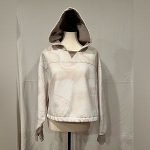 DSG X TWITCH‎ + ALLISON Cropped Fleece Hoodie - Marbled Ivory and Tan - Size L